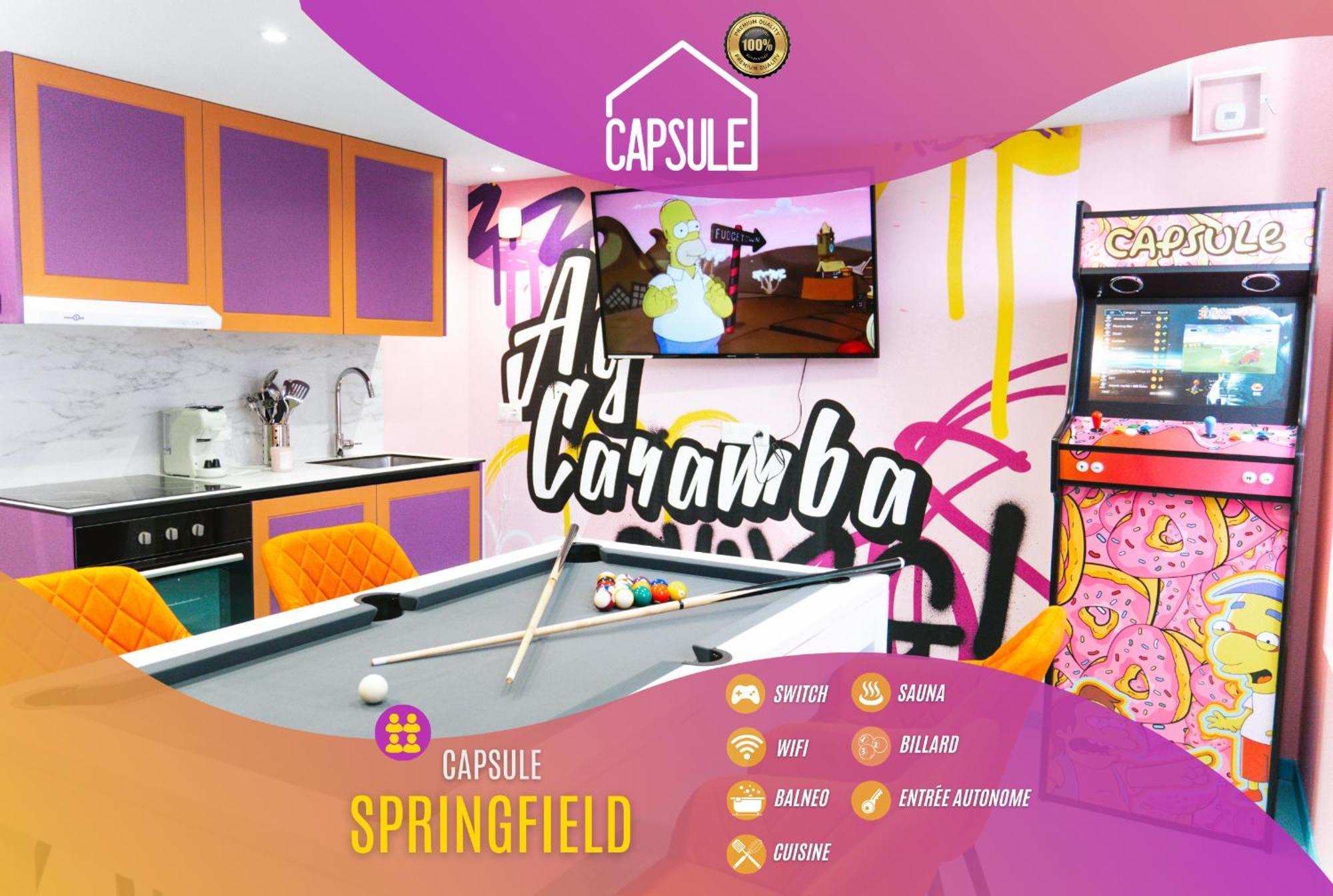 Capsule Springfield - Balneo -Sauna - Billard Douai Buitenkant foto